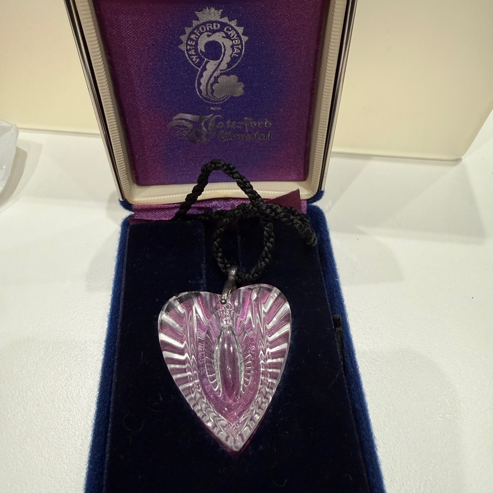 VINTAGE Waterford Crystal Heart Pendant Necklace